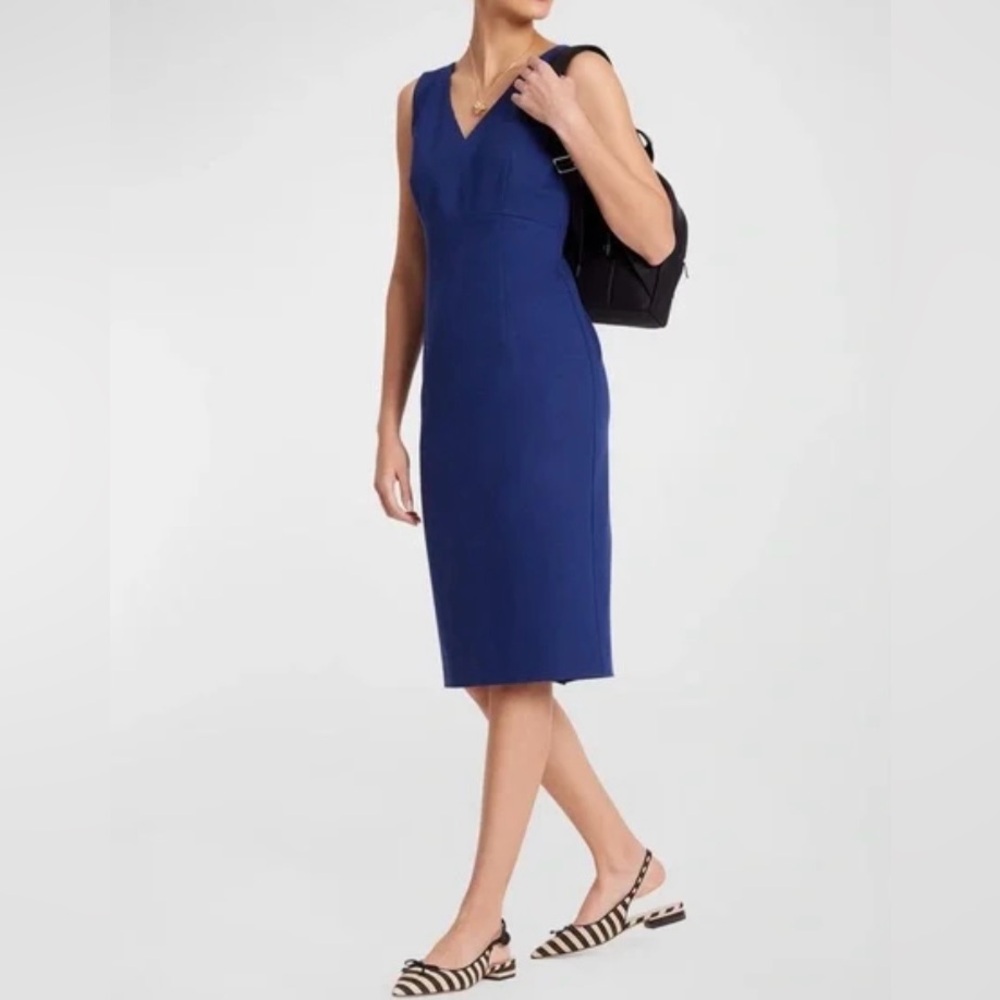 Kate Spade Blue Sleeveless Sheath Midi Dress